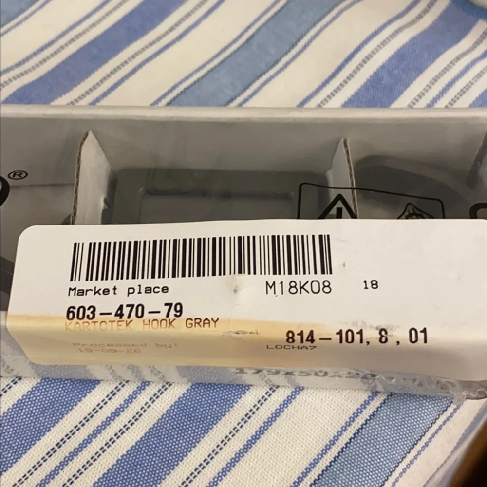 IKEA Kartotek Steel Aluminum Gray Hook Height 7” Width 2.75” Depth 2”